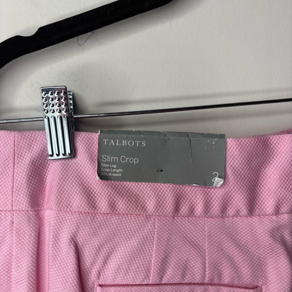 Talbots Pink Slim Crop Pants - Picture 3 of 5